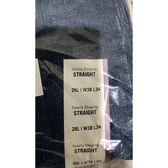 Signature by Levi Strauss Women's Dark Blue Straight Jeans Stretch High Rise - Picture 4 of 5
